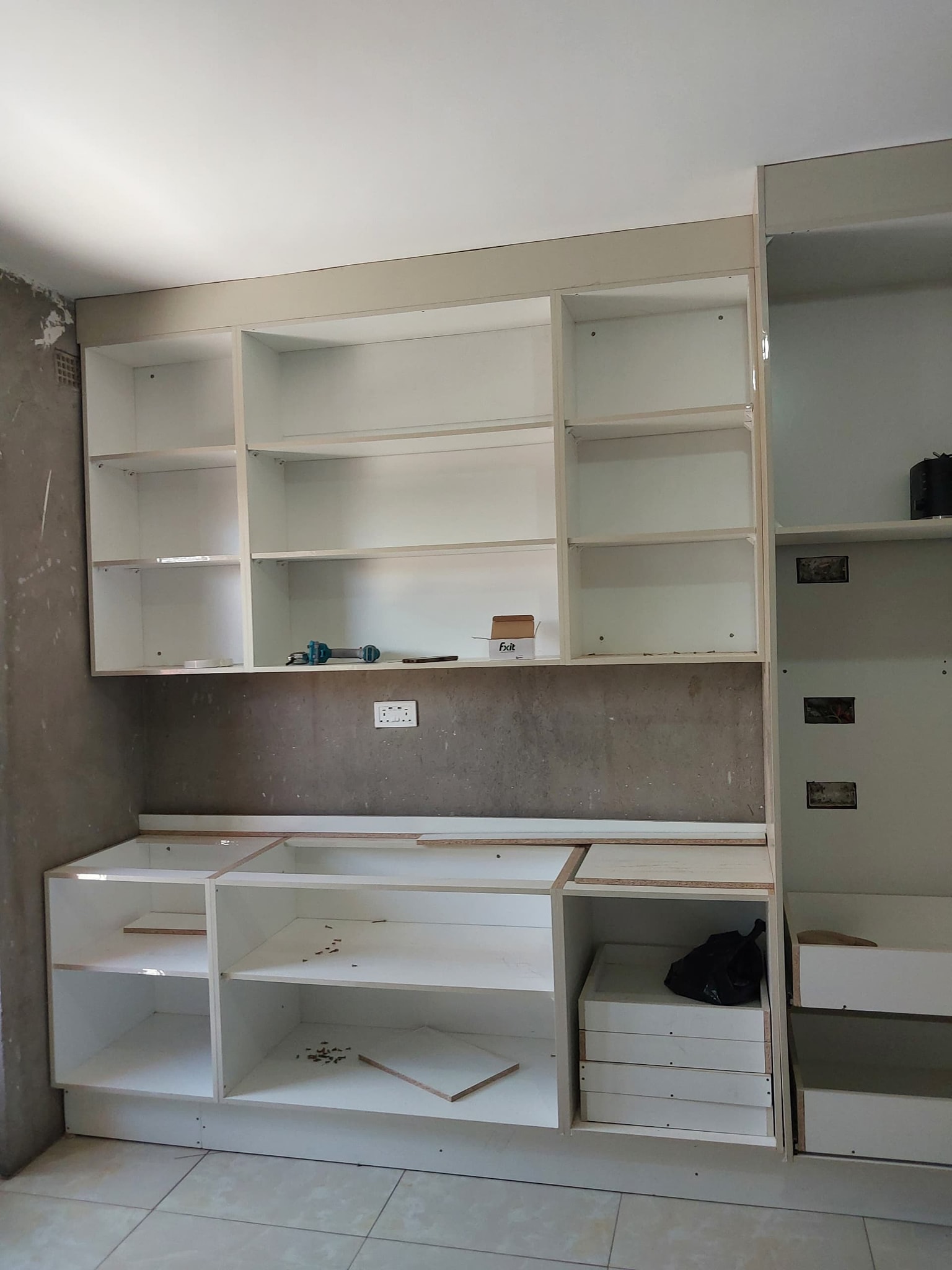 Kitchen installation in progress